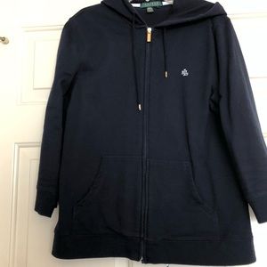 Lauren Ralph Lauren Navy Zip Hoodie Size L